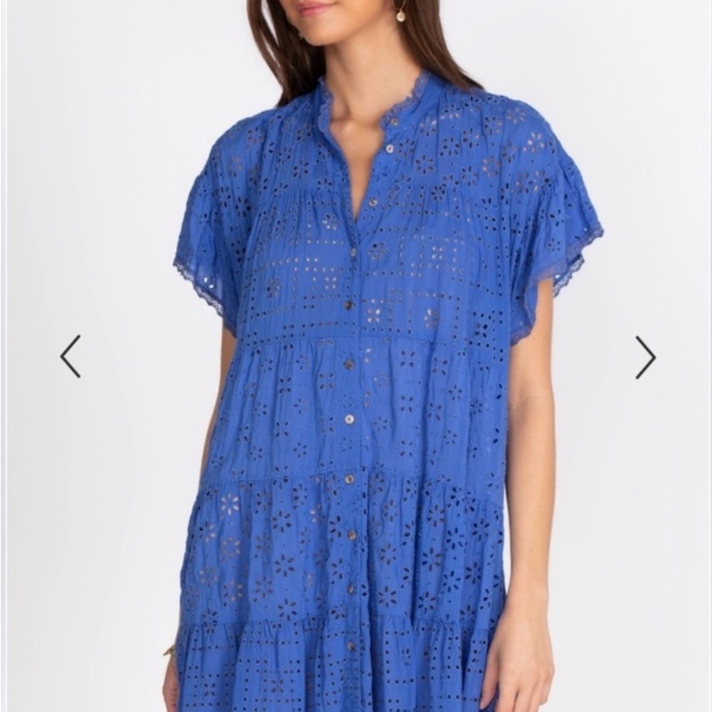 Johnny Was Blue Eyelet Dress